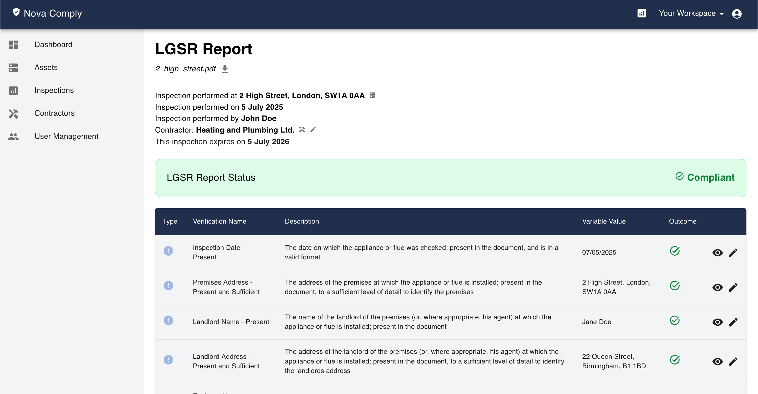Dashboard Screenshot